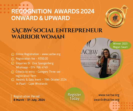 Recognition Awards 2024 Onward & Upward - SACBW Social Entrepreneur of the Year – Warrior Woman